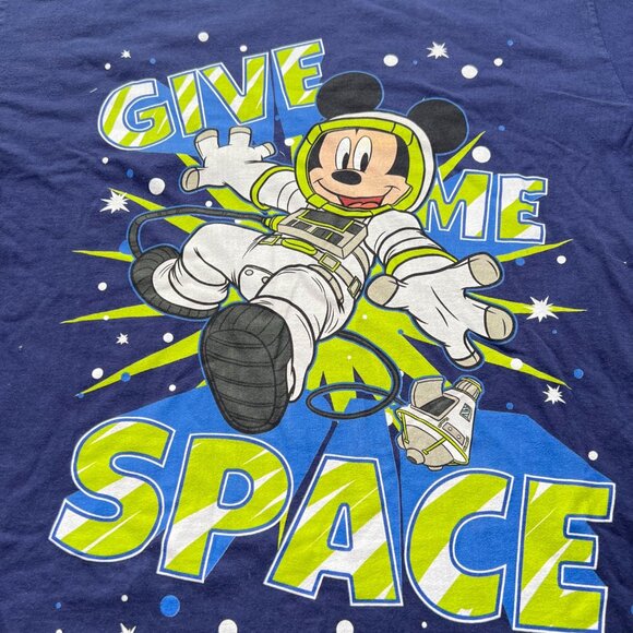 Disney Mickey Mouse Youth XL Blue Give Me Space Graphic T-Shirt NASA Astronaut - Picture 2 of 6